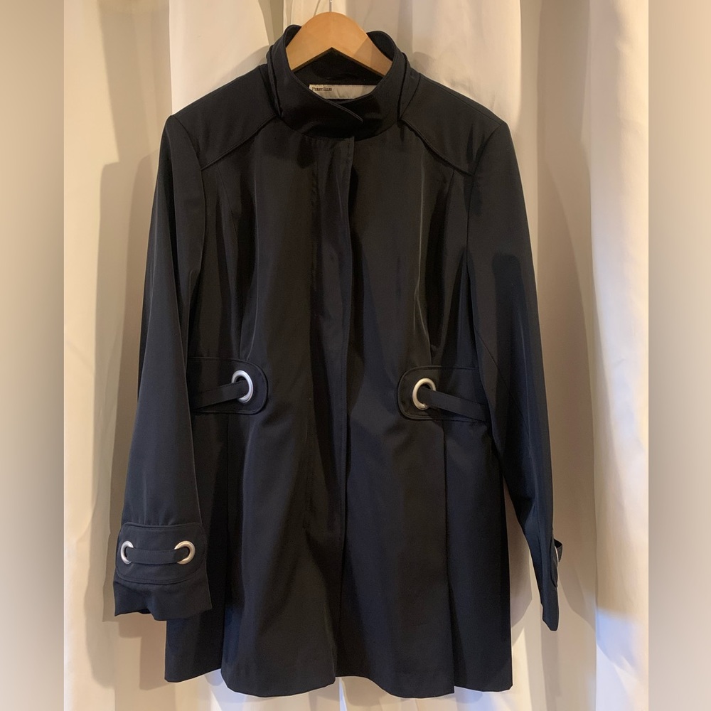 Perry Ellis Trench Coat‎ Black Size Large